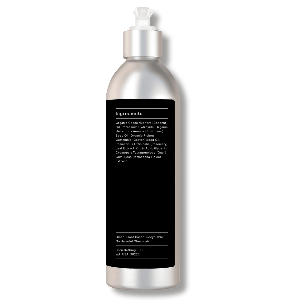 Venus Rose Castile Wash 10 oz bottle, ingredients