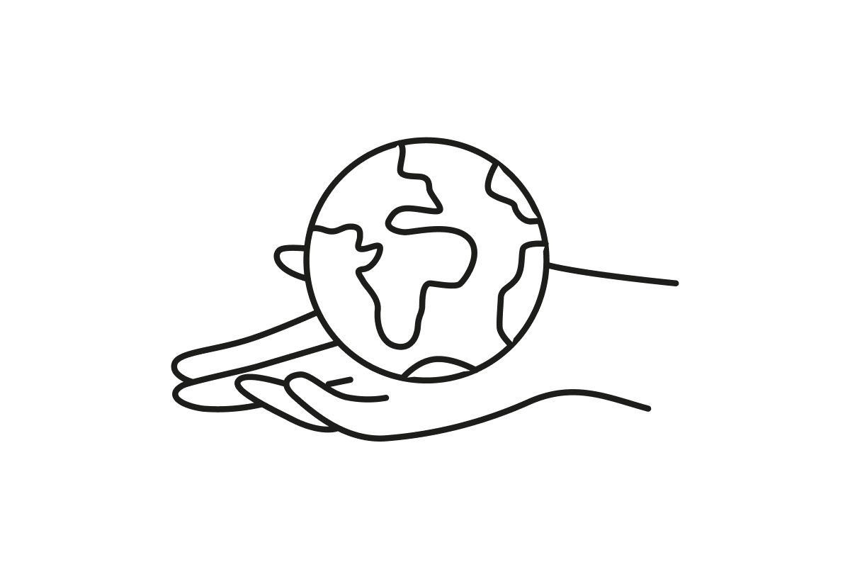 Hands holding the Earth