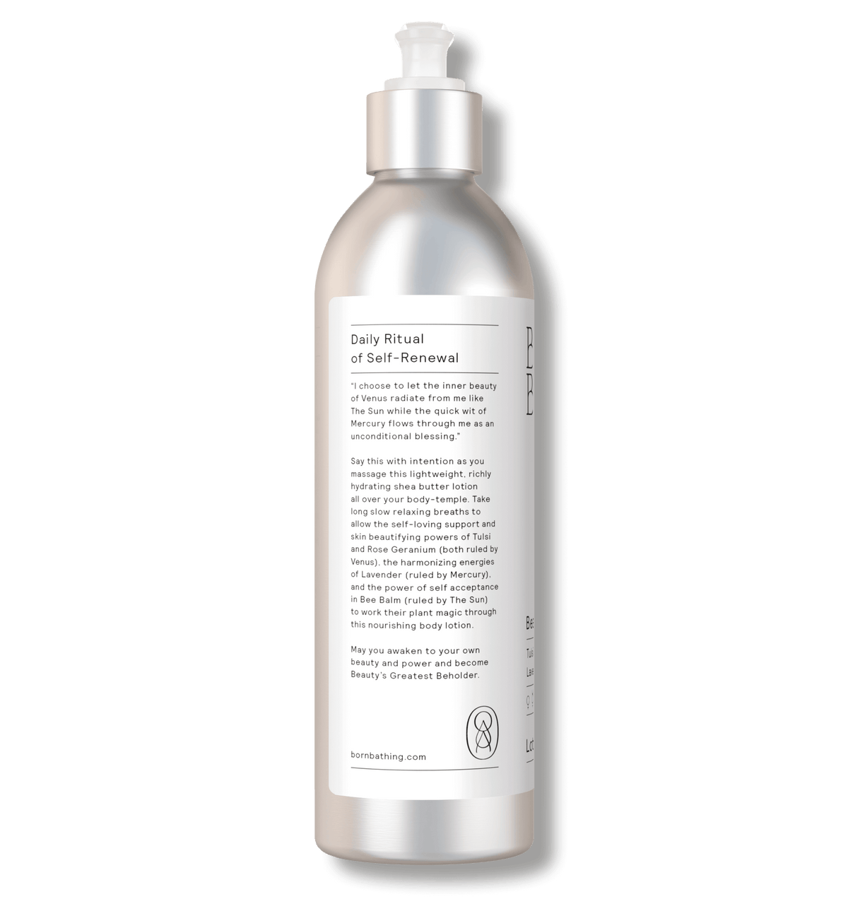 Beauty Begins Within Lotion 10 oz bottle, left view