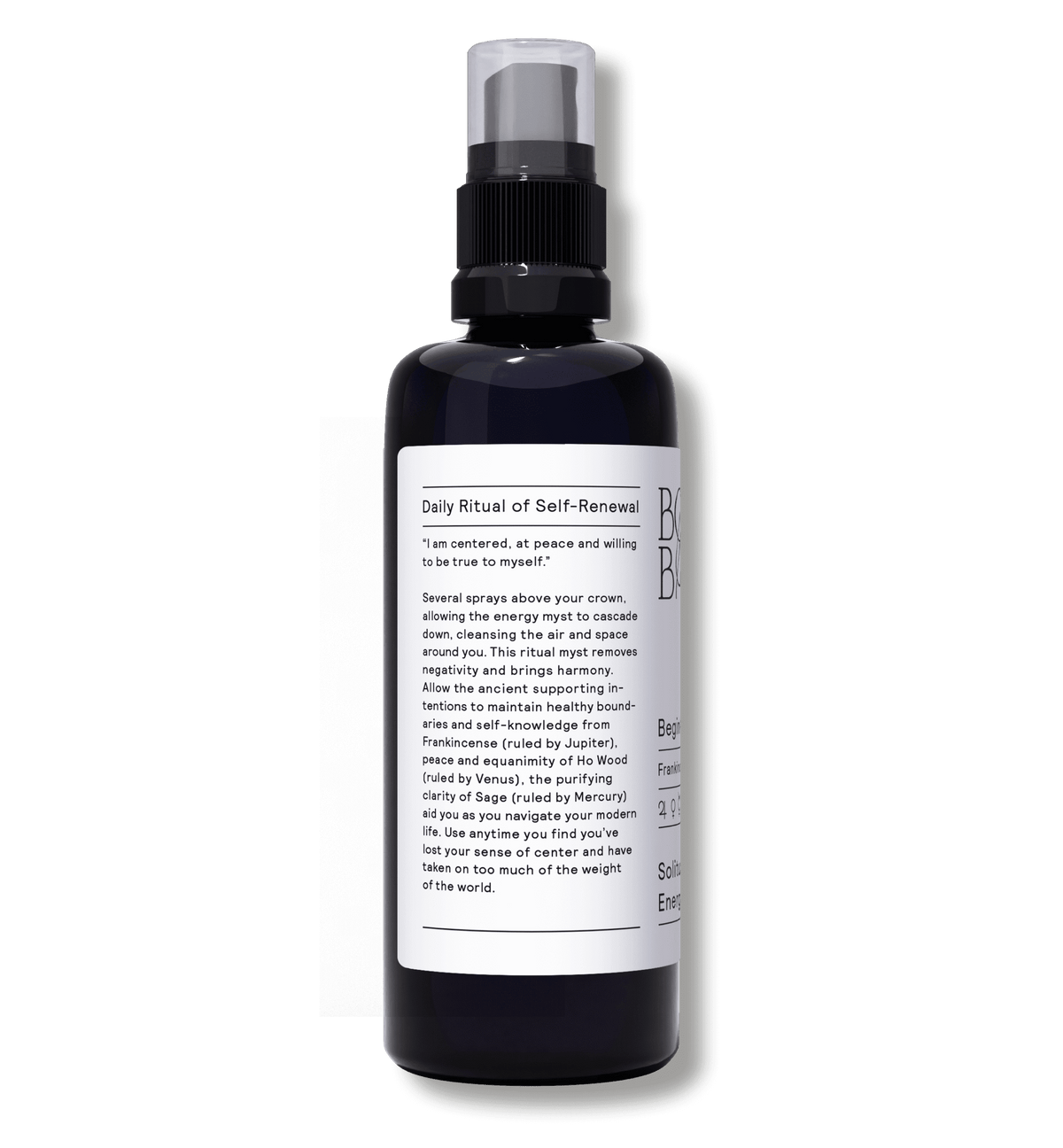 Begin Again Energy Myst 100 ml bottle, left view