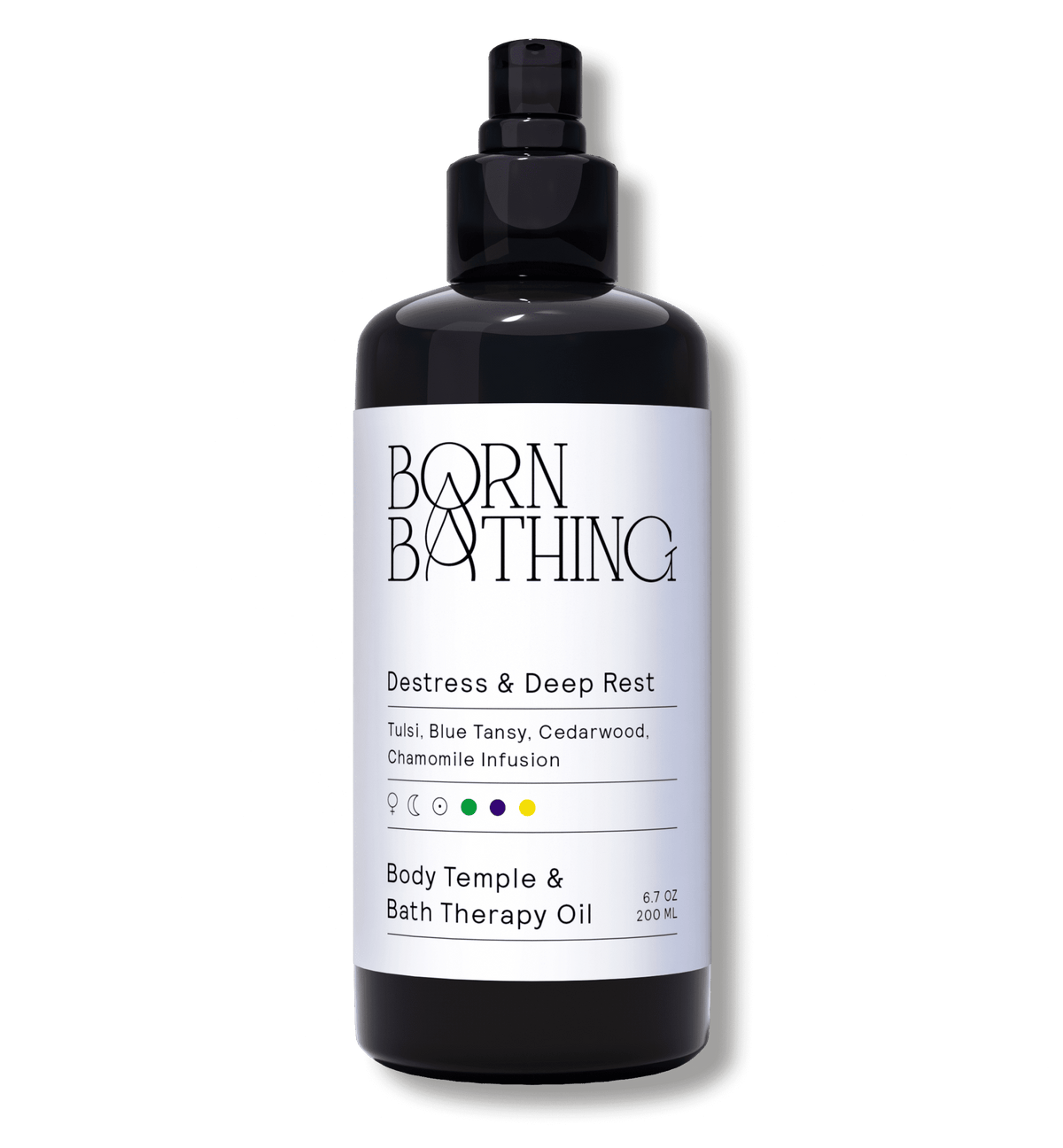 Destress and Deep Rest Bath &amp; Body Oil 200 ml bottle, front view