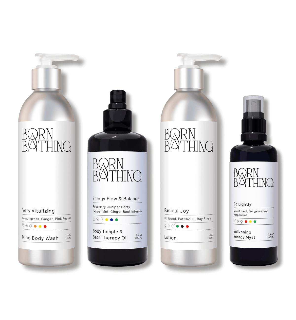 Energizing Ritual Bath Kit bottles
