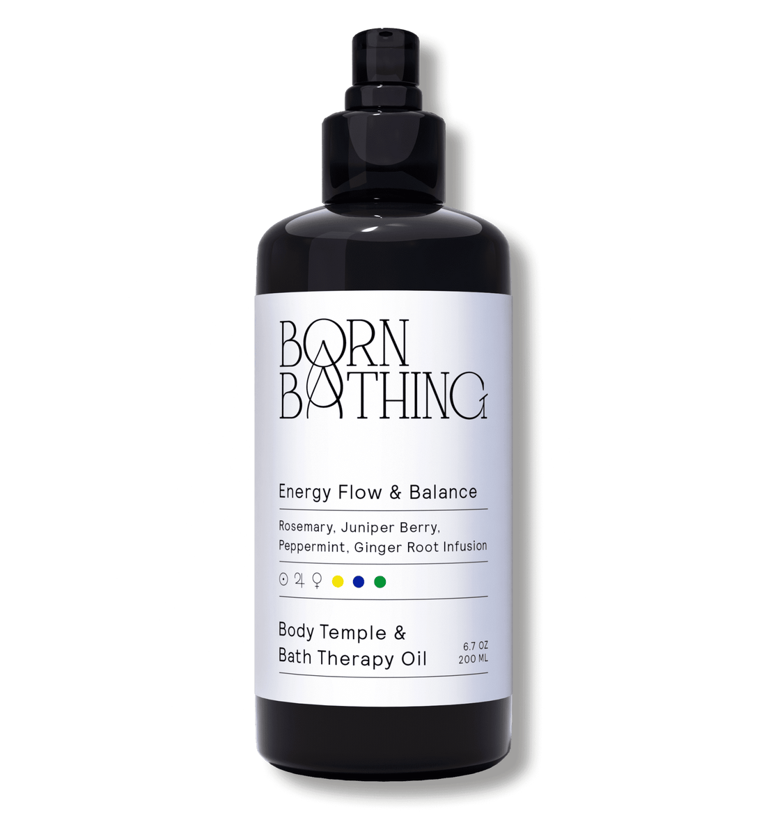 Energy Flow and Balance Bath &amp; Body Oil 200 ml bottle, front view