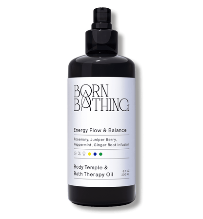 Energy Flow and Balance Bath &amp; Body Oil 200 ml bottle, front view