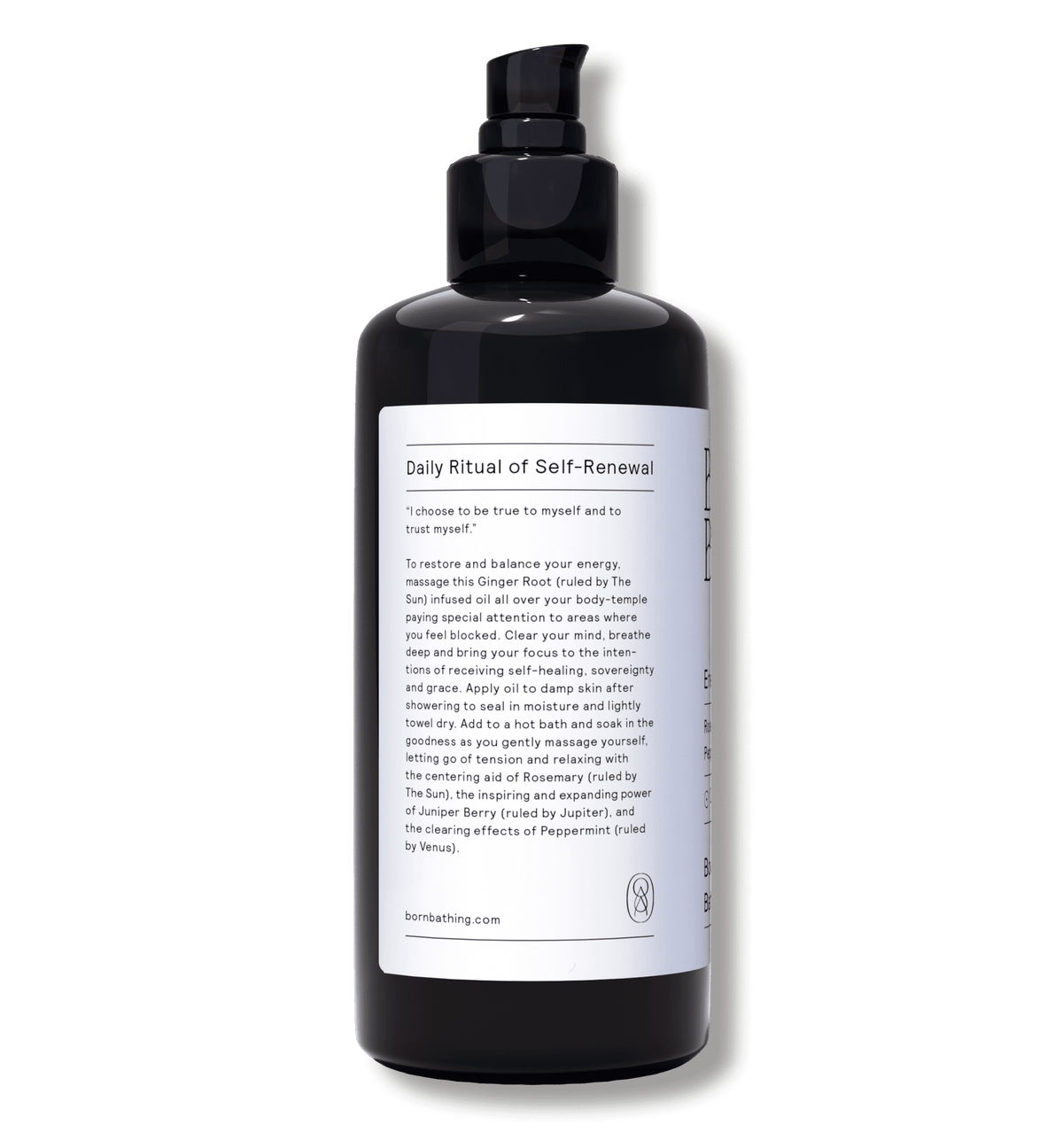 Energy Flow and Balance Bath &amp; Body Oil 200 ml bottle, left view