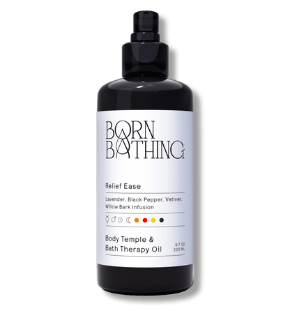 Relief Ease Bath &amp; Body Oil 200 ml bottle, front view